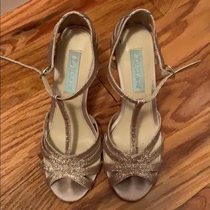 Betsey Johnson Gold Sparkling Heels